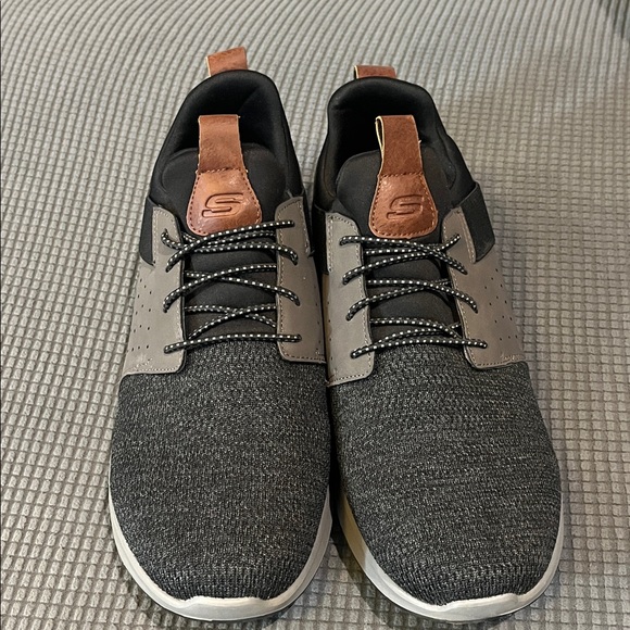 Skechers Men's Charcoal and Tan Sneakers - Picture 1 of 4